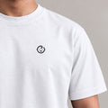 Dad Bottle Tee in White with bottle chest embroidery