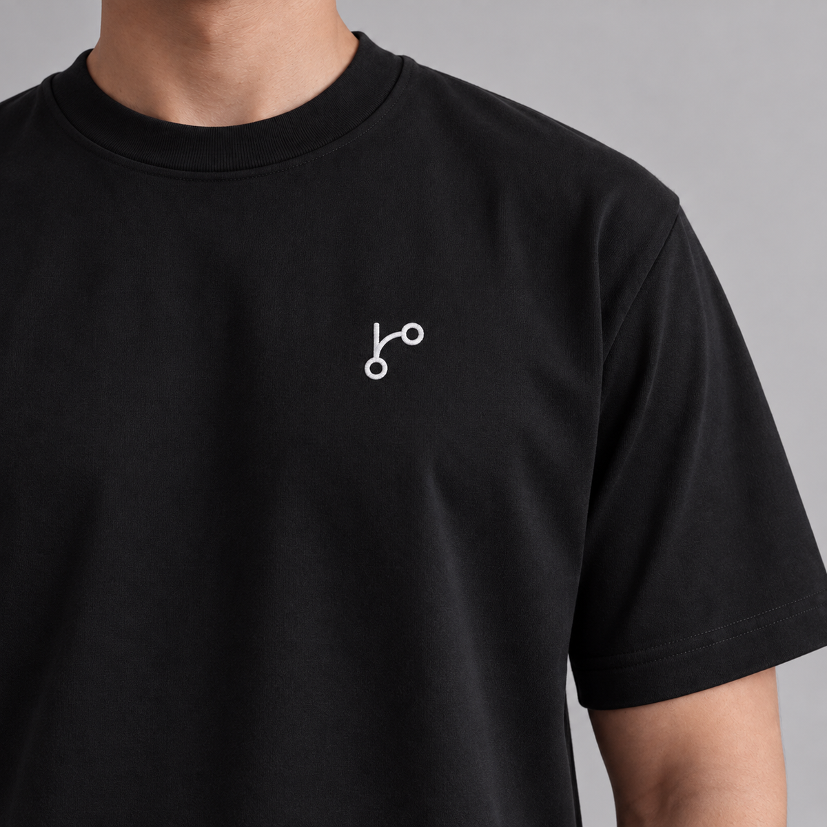 Car Guy Gear Shift Tee in Black with embroidered gear shift icon