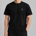 Cyclist Mountain Tee in black with white embroidered mountain