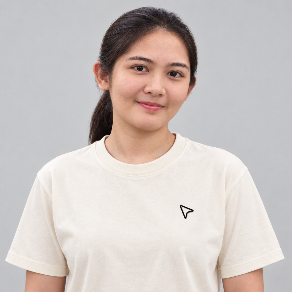 Designer Cursor Tee in cream