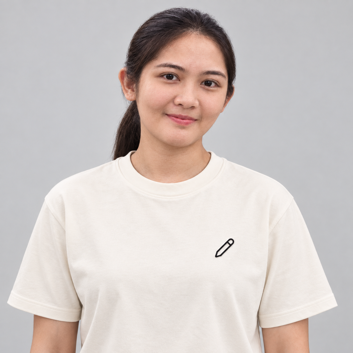 Designer Pencil Tee in cream